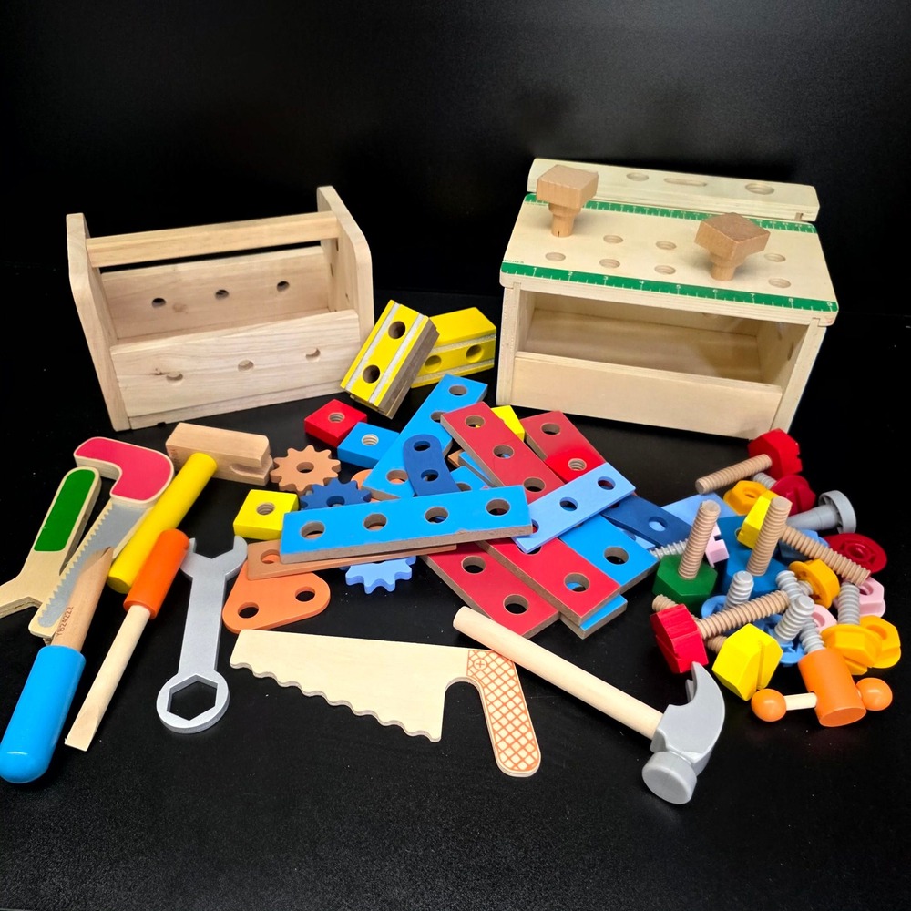 Melissa & Doug Wooden Hammer and Tool Set Construction Workbench Toy Kit